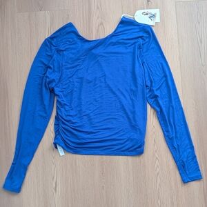 New Blogilates Women's Twisty Long Sleeve Top Royal Blue 1X